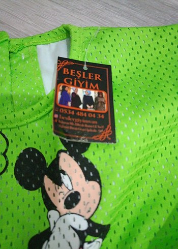 Kız Çocuk Yeşil Baskılı Örme Elbise - Görsel 3