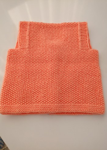 Turuncu Örgü Kız Çocuk Süveter - Görsel 2