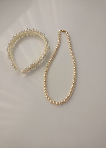 İnci Boncuklu Beyaz Kadın Saç Aksesuarı - Görsel 3