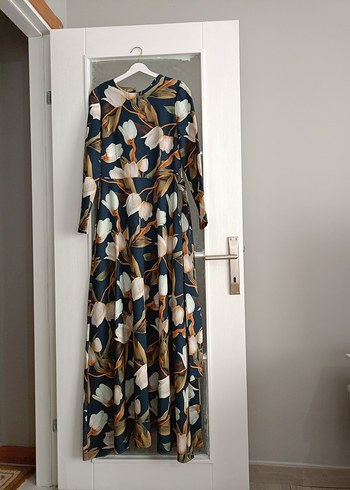 Piliseli Çok Renkli Kadın İpek elbise - Görsel 5