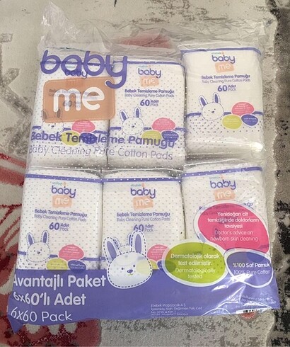 Baby&Me Temizleme Pamuğu 6x60 Adet