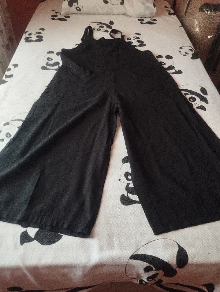 Salaş Kesim Siyah Hamile Tulum - Görsel 2