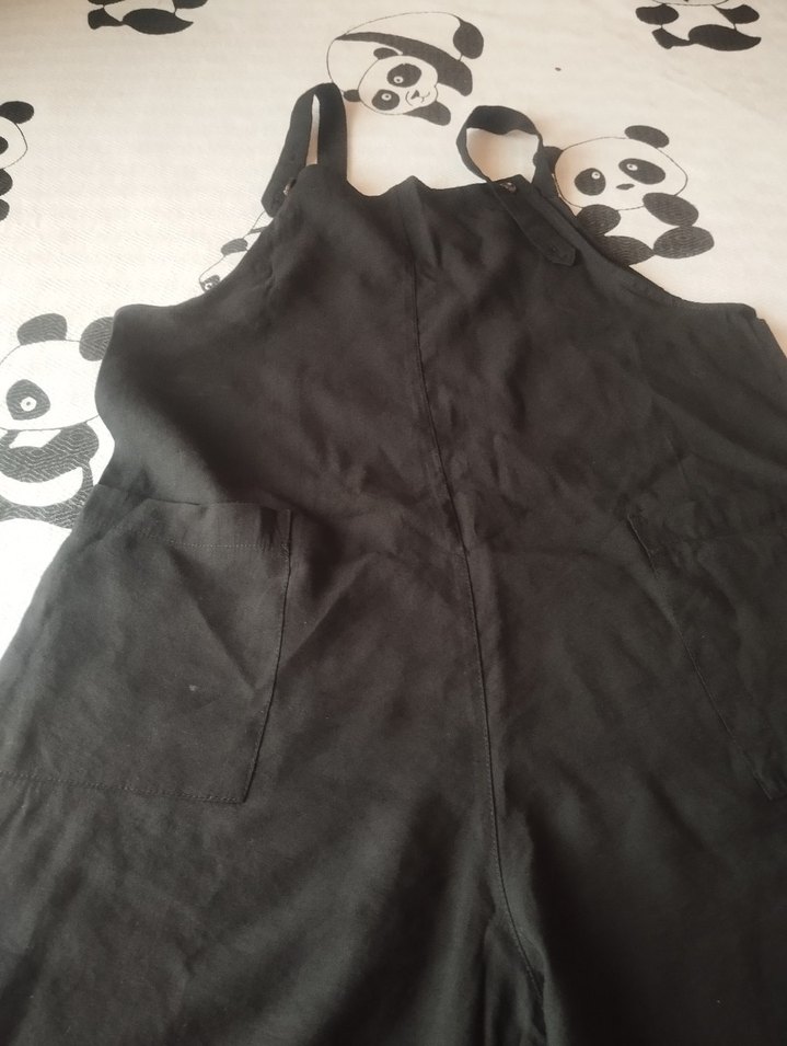 Salaş Kesim Siyah Hamile Tulum - Görsel 3