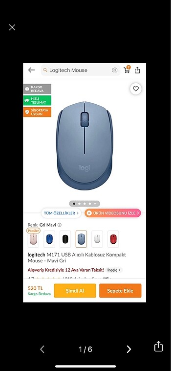 Logitech Kablosuz Mouse