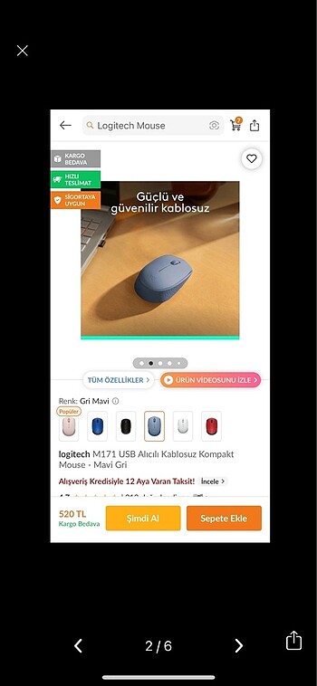 Beden Logitech Kablosuz Mouse