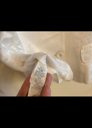 36 Beden beyaz Renk Stefanel Hafif Parlak Blazer Ceket
