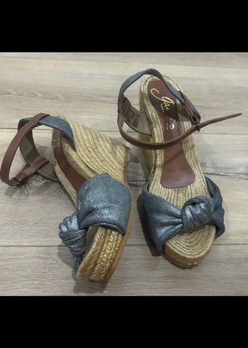 Gaimo Gri Kadın Dolgu Topuklu Ayakkabı - Görsel 4