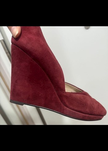 Michael Kors Kırmızı Süet Dolgu Topuklu Ayakkabı - Görsel 4