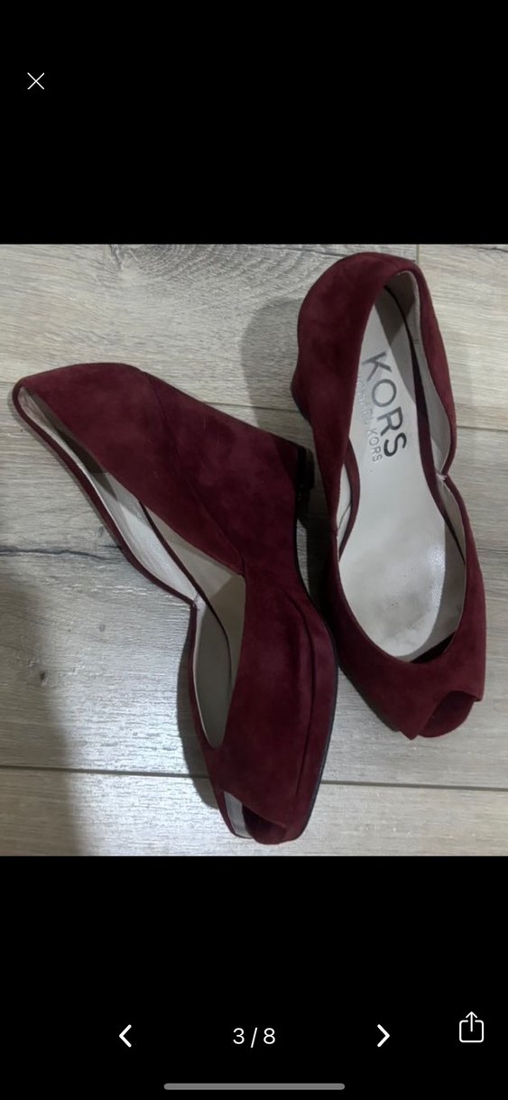 Michael Kors Kırmızı Süet Dolgu Topuklu Ayakkabı - Görsel 3