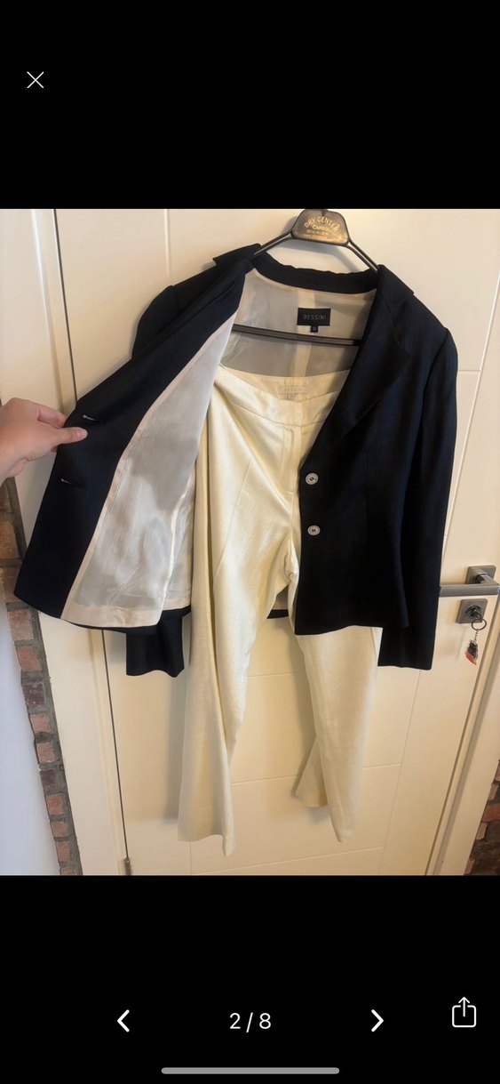 Hafif Parlak Kumaş İkili Ceket/Pantolon Takım - Görsel 2