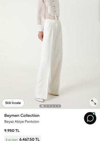 38 Beden beyaz Renk Beymen Collection Beyaz Abiye Pantolon