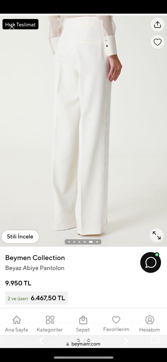 Beymen Collection Beyaz Abiye Pantolon - Görsel 4