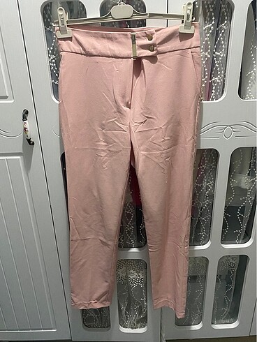 Açık pembe kumaş pantolon