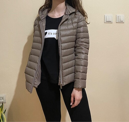 Mango vizon kaz tüyü şişme mont