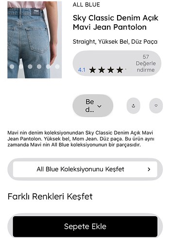 Kadın Regular Fit Midi Denim Jean - Görsel 6