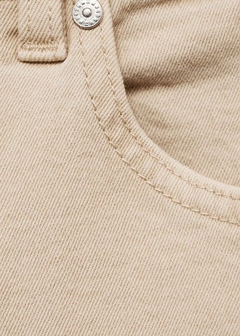 Bej Deri Kadın Normal Kesim Pantolon - Görsel 10