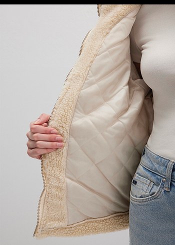 Gri Kot Uzun Kışlık Kadın Ceket - Görsel 7