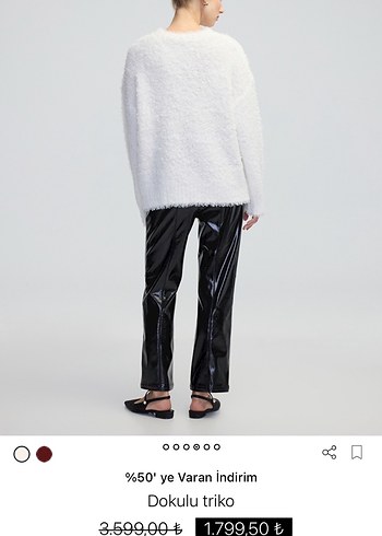 #İPEKYOL#Beyaz Tüylü Dokulu Triko Kazak - Görsel 4