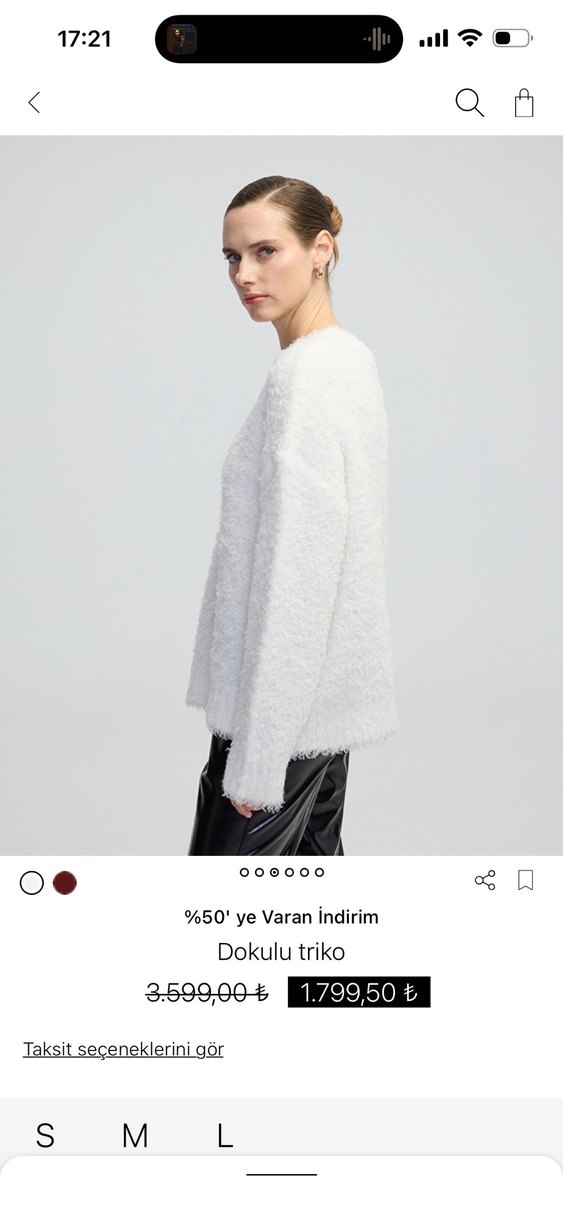 #İPEKYOL#Beyaz Tüylü Dokulu Triko Kazak - Görsel 3