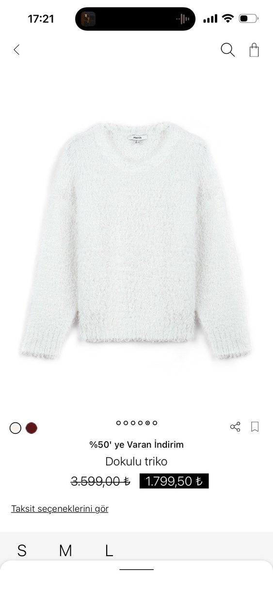 #İPEKYOL#Beyaz Tüylü Dokulu Triko Kazak - Görsel 5