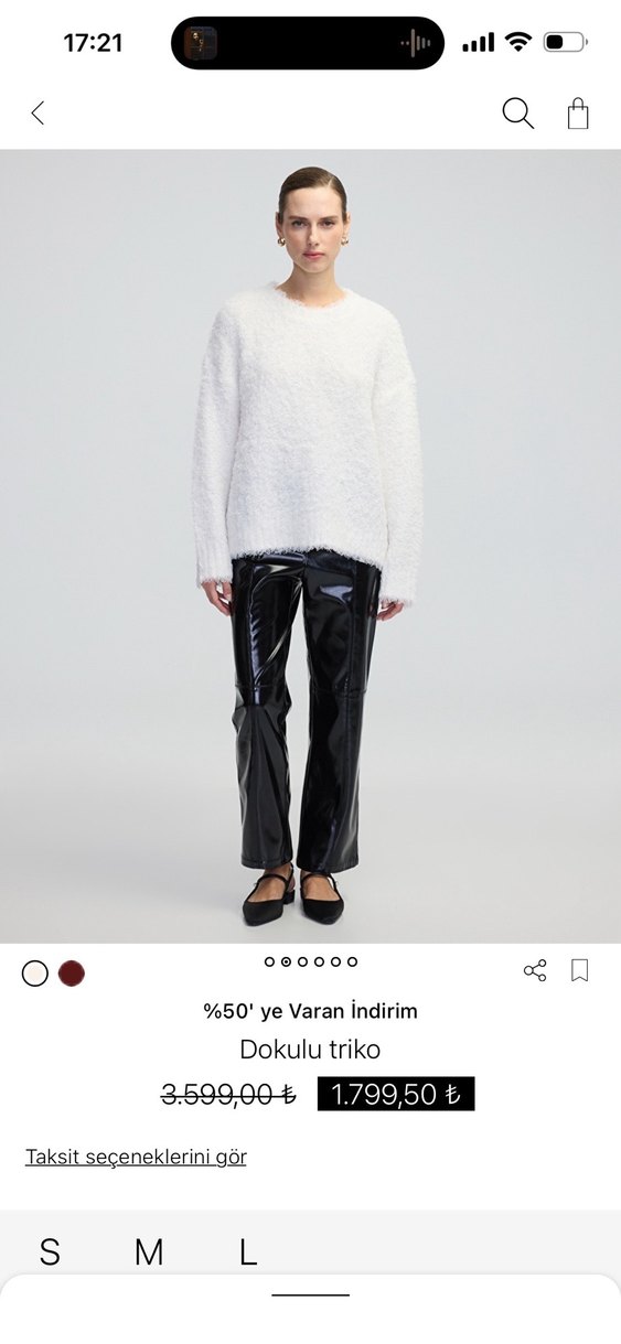 #İPEKYOL#Beyaz Tüylü Dokulu Triko Kazak - Görsel 2