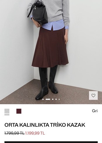 Kadın Kahverengi Midi Etek - Görsel 2