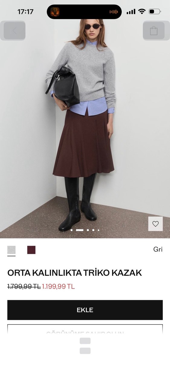 Kadın Kahverengi Midi Etek - Görsel 2