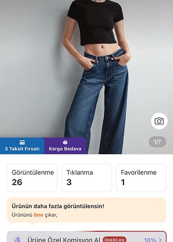 Kadın Siyah Normal Boy Bol Kesim Denim Pantolon - Görsel 8