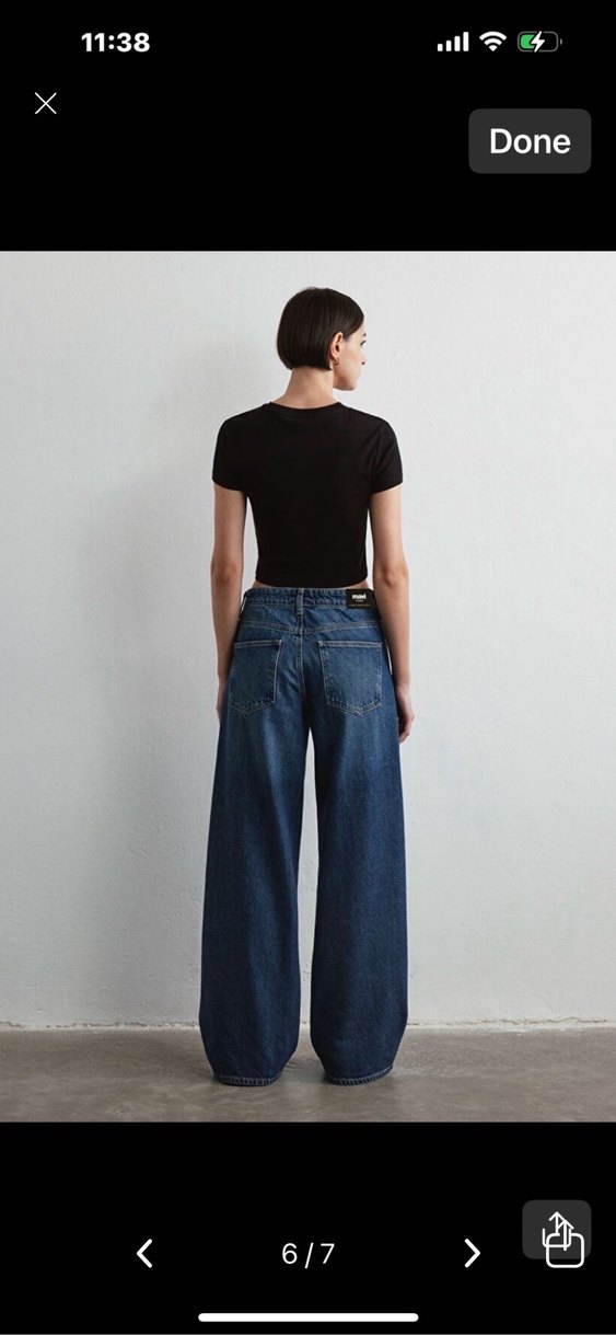 Kadın Siyah Normal Boy Bol Kesim Denim Pantolon - Görsel 4