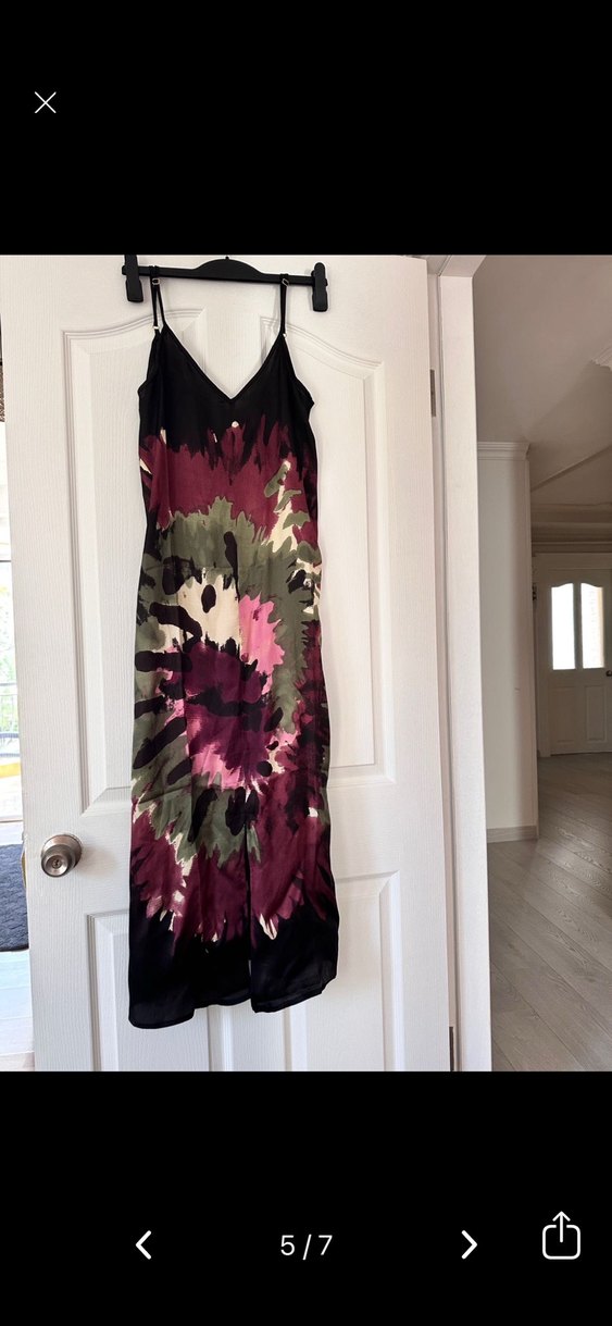 Yargıcı Çok Renkli Askılı Midi Elbise - Görsel 5