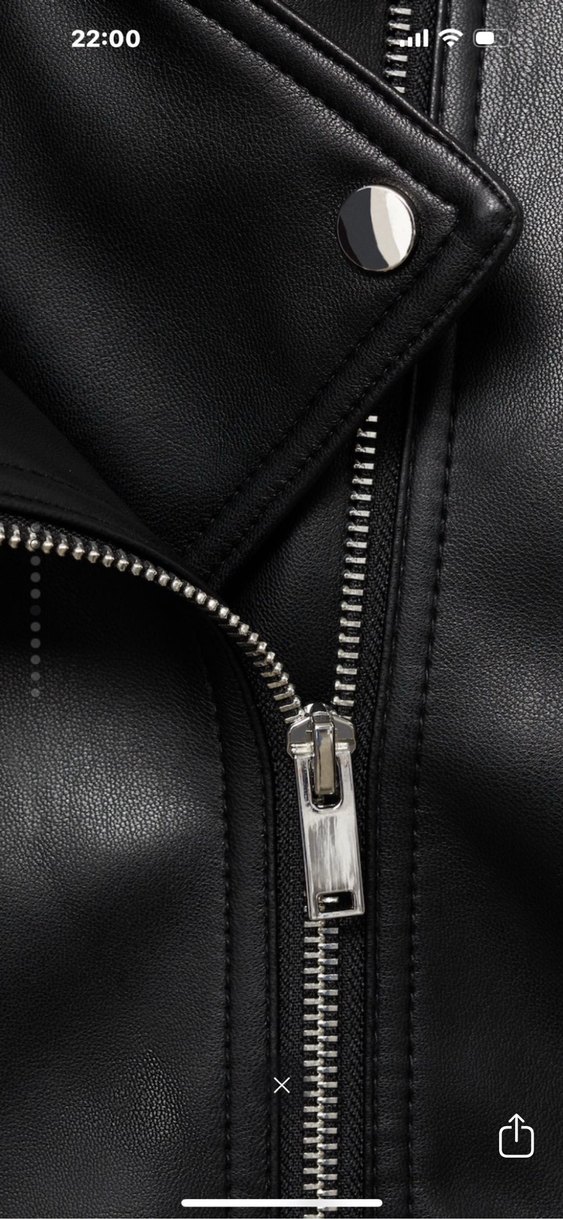 Kadın Siyah Deri Biker Ceket - Görsel 4