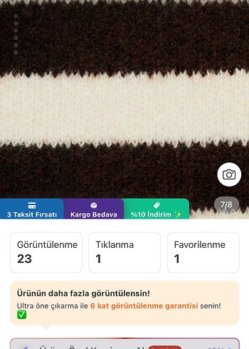 Düğmeli Çizgili Midi Kahverengi Kadın Hırka - Görsel 7