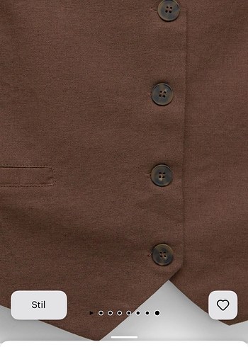 Kahverengi Süet Düğmeli V Yaka Kadın Yelek - Görsel 3