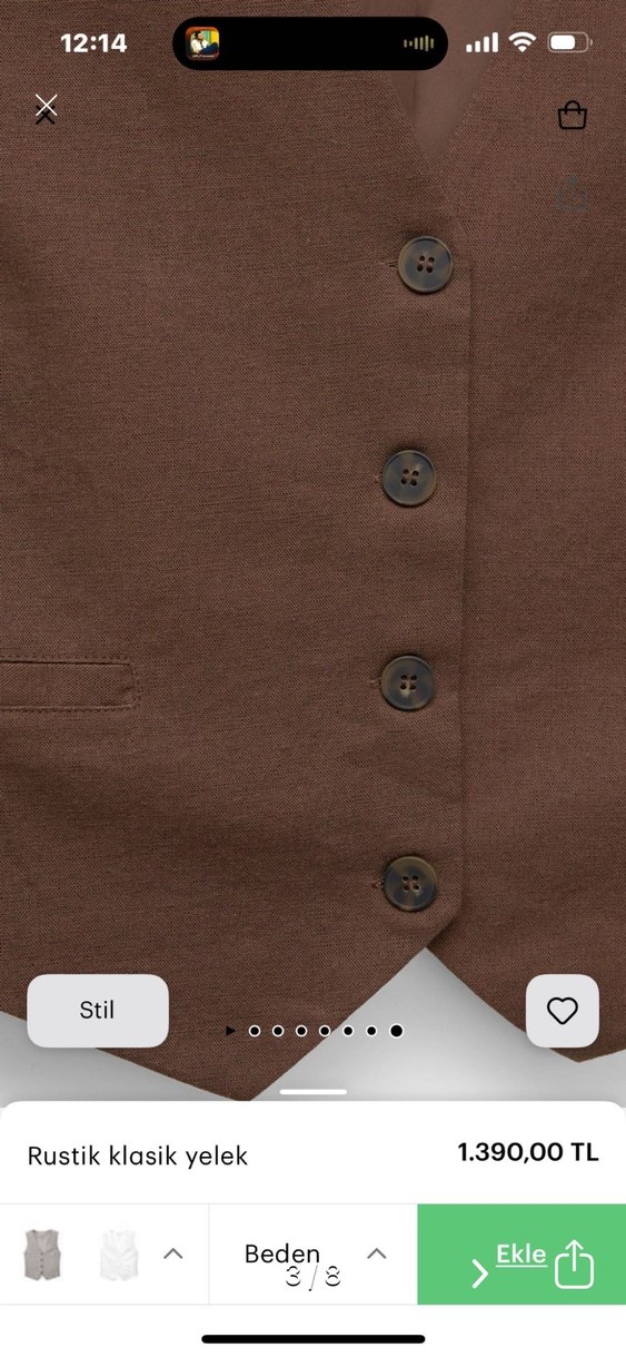 Kahverengi Süet Düğmeli V Yaka Kadın Yelek - Görsel 3