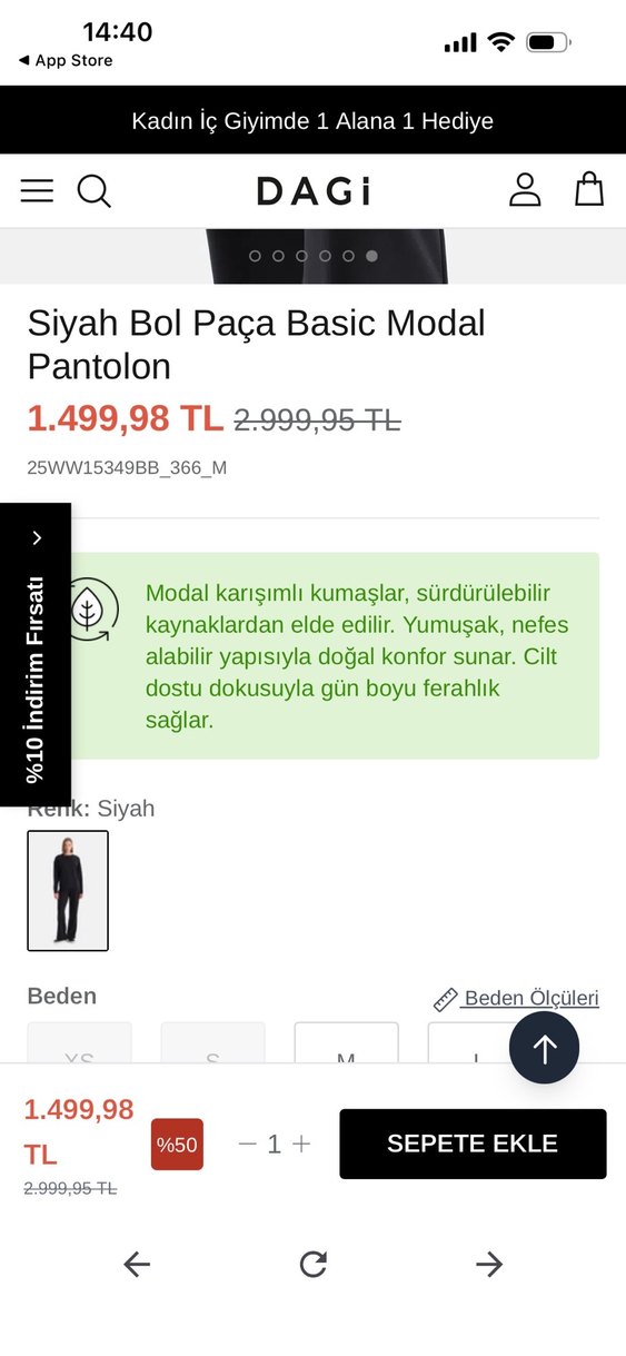 #DAGİ MARKASI Siyah Kadın Rahat Kesim Eşofman Altı - Görsel 5