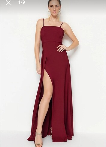 Bordo Abiye elbise