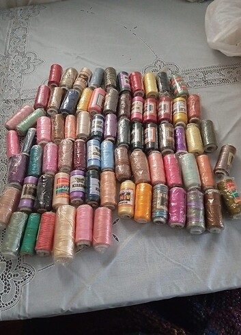 Renkli iplikler başörtü iplikleri - Görsel 3