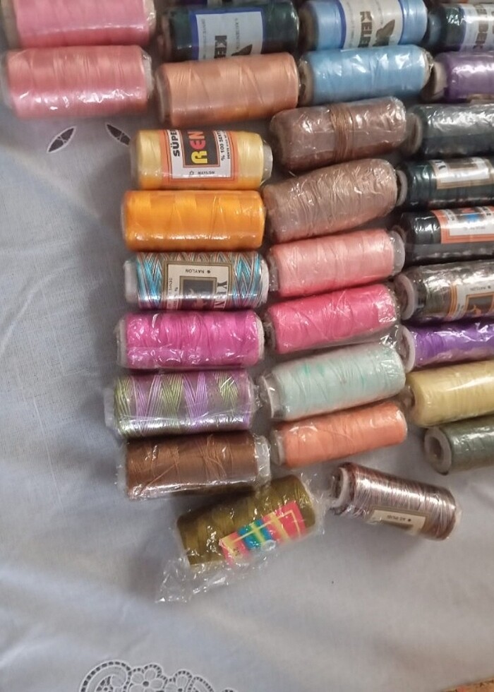 Renkli iplikler başörtü iplikleri - Görsel 2