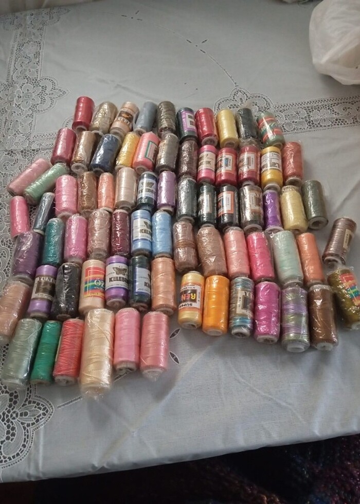 Renkli iplikler başörtü iplikleri - Görsel 3