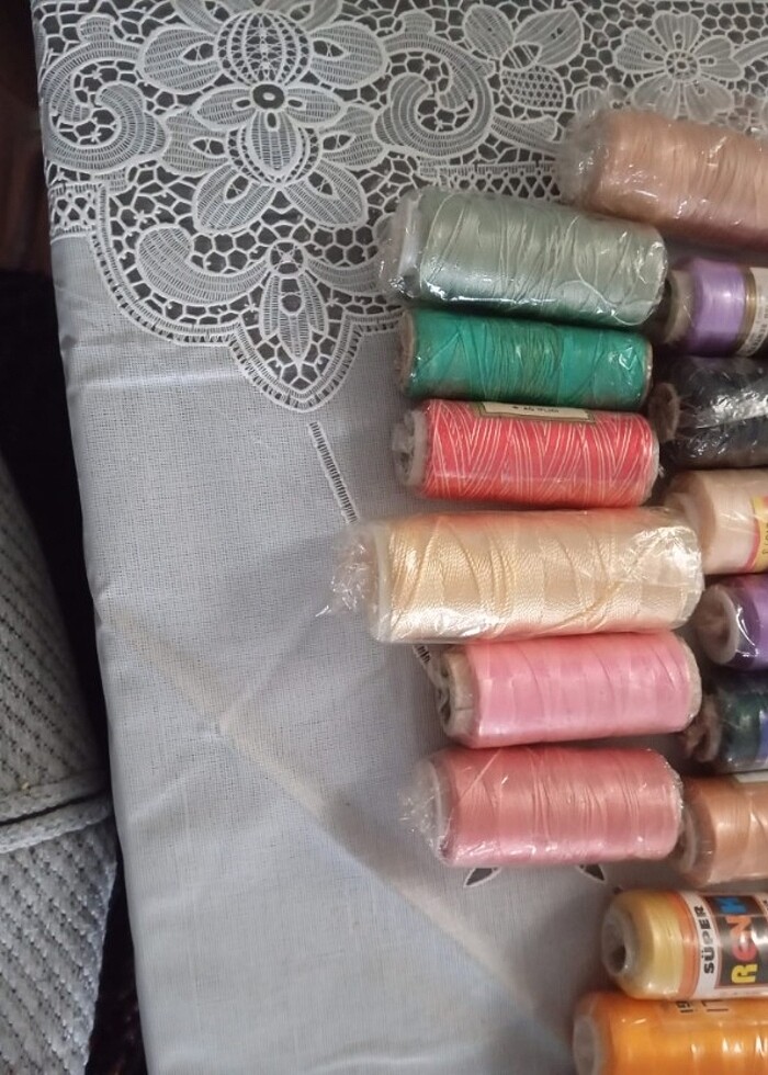 Renkli iplikler başörtü iplikleri - Görsel 4