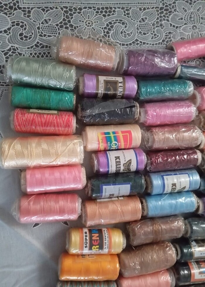 Renkli iplikler başörtü iplikleri - Görsel 5