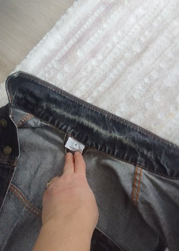 Antrasit Kadın Kolsuz Denim Biker Ceket M/L beden - Görsel 3