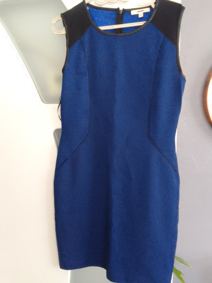 Mavi Kolsuz Midi Kalem Elbise M beden - Görsel 2