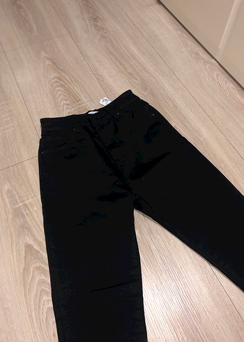 Siyah Kadın Midi Boy Kot Pantolon - Görsel 3