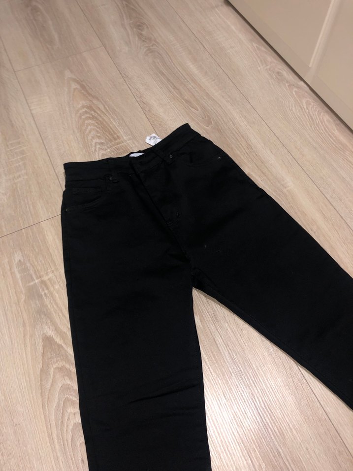 Siyah Kadın Midi Boy Kot Pantolon - Görsel 3