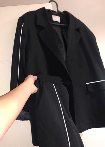 l Beden siyah Renk Blazer Ceket ikili Takım