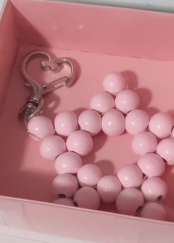 Pembe Boncuklu Kadın Anahtarlık - Görsel 4