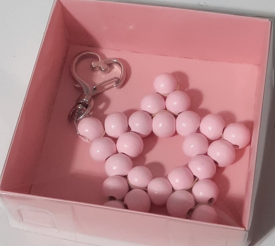 Pembe Boncuklu Kadın Anahtarlık - Görsel 4