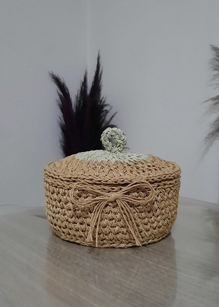 Kapaklı Hasır Sepet - Görsel 4