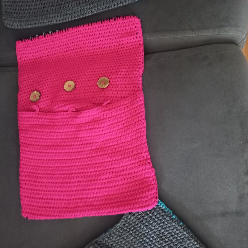 Renkli Desenli El Örgüsü Kırlent - Görsel 5